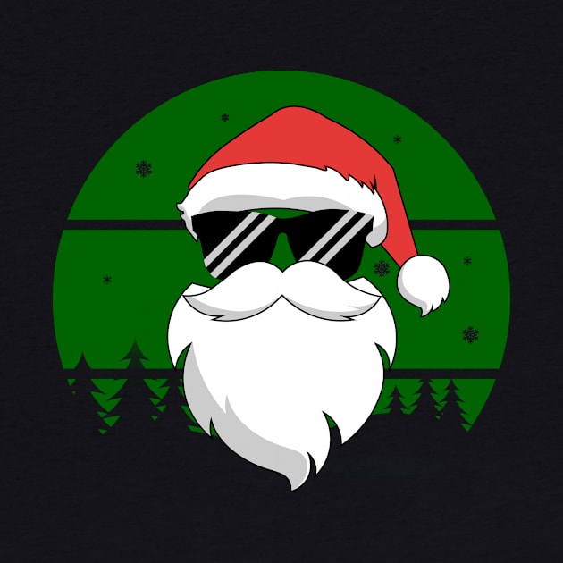 Retro cool Santa with sunglasses by Carrie T Designs